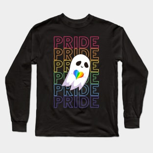 Happy Ghost Heart Pride Long Sleeve T-Shirt